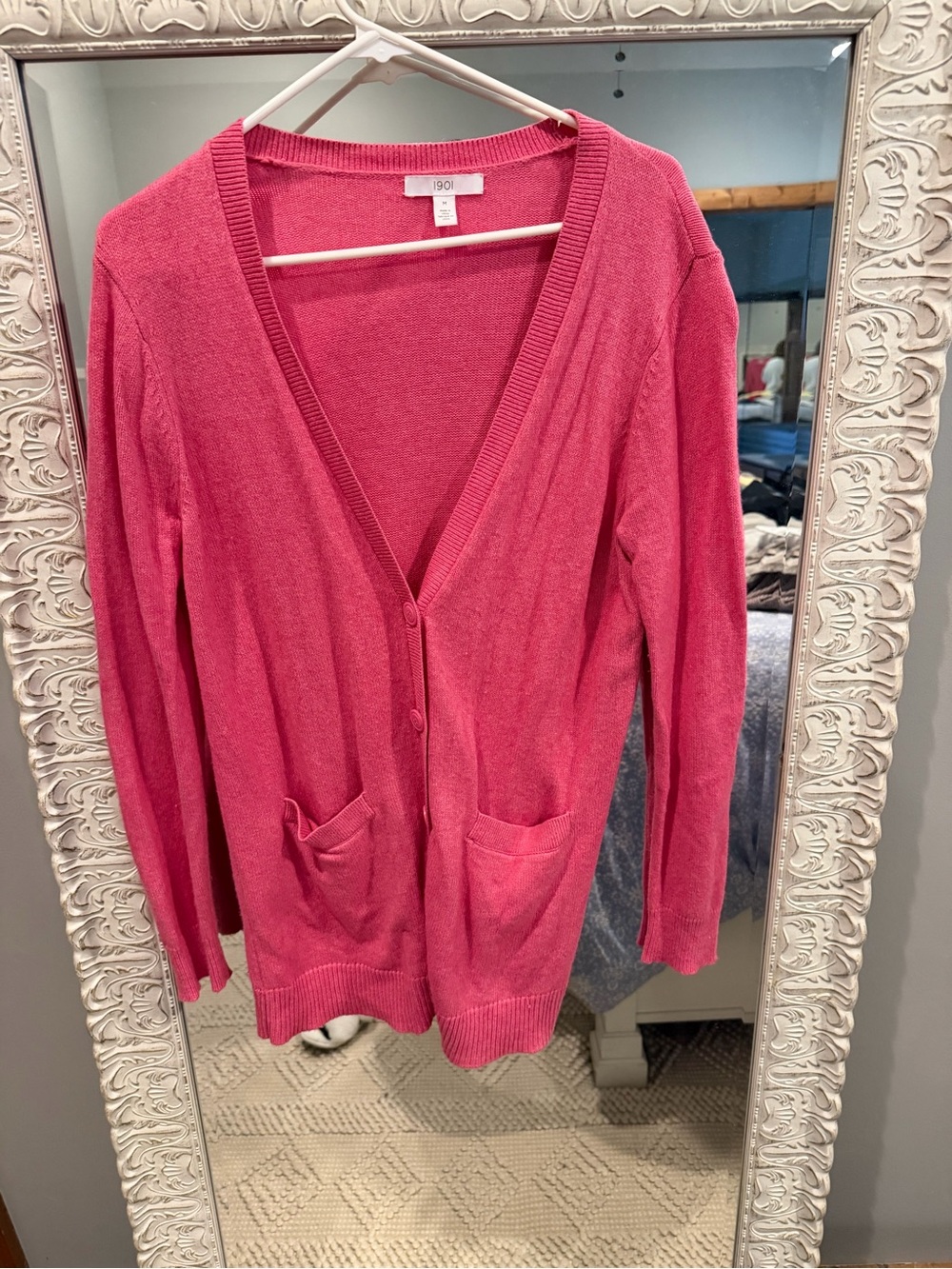 J. Crew Pink V-Neck Button Cardigan Sweater